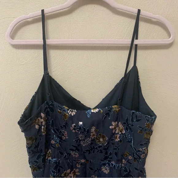 Lulus Evenings with You Dark Teal Floral Velvet Asymmetrical Dress - Picture 9 of 16